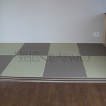 琉球畳東レ敷楽 引目織　半畳２色敷き　15ミリ厚